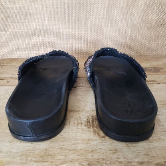 Frye Lily Boho Woven Jacquard Fray Wedge Slide Sandals Southwestern SZ 8 - Picture 6 of 11